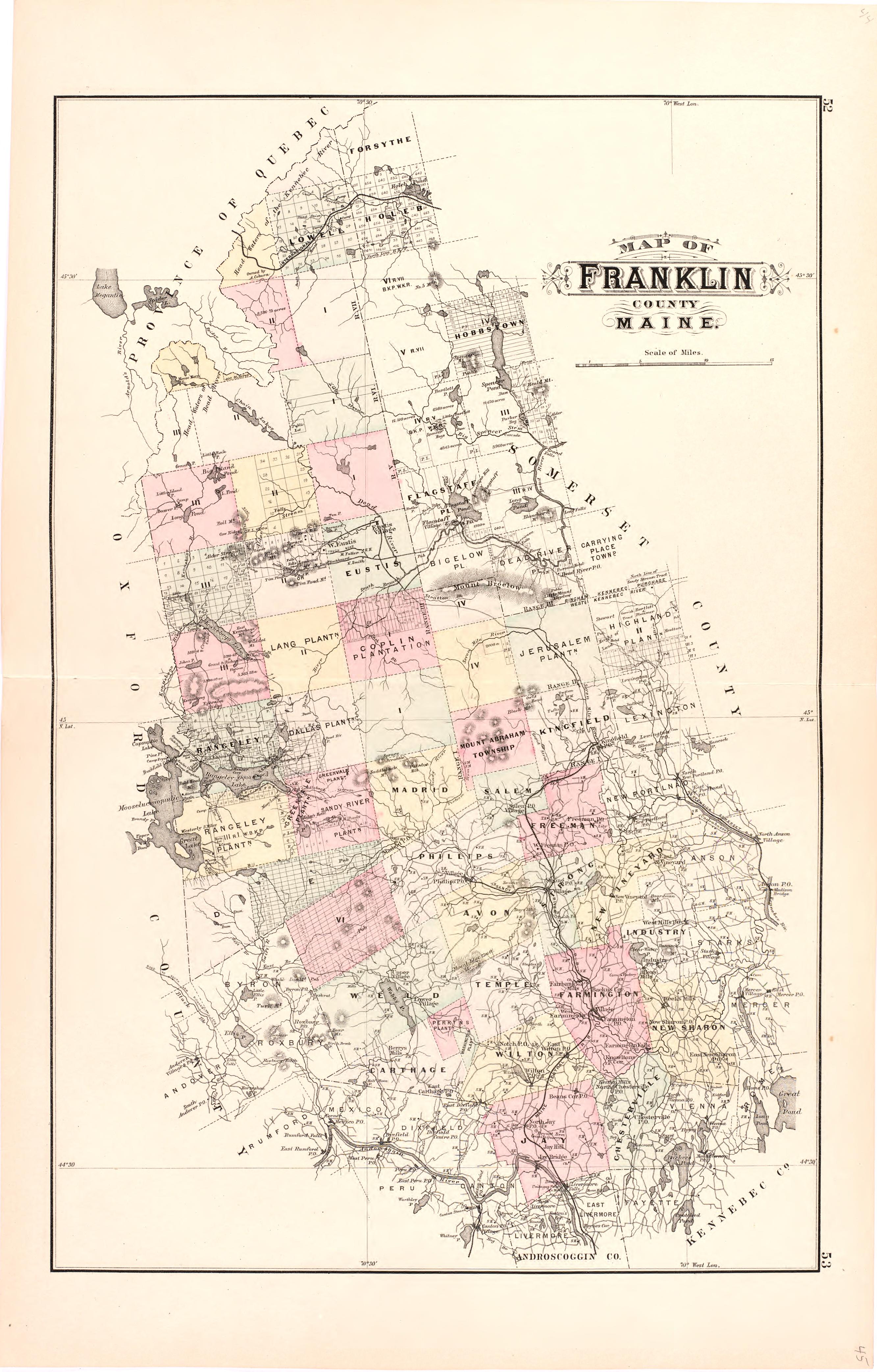 This old map of Maine, was created by Bourquin, F. (Frederick)|Bracher, Wm. (William)|Colby & Stuart|George N. Colby & Co in 1887