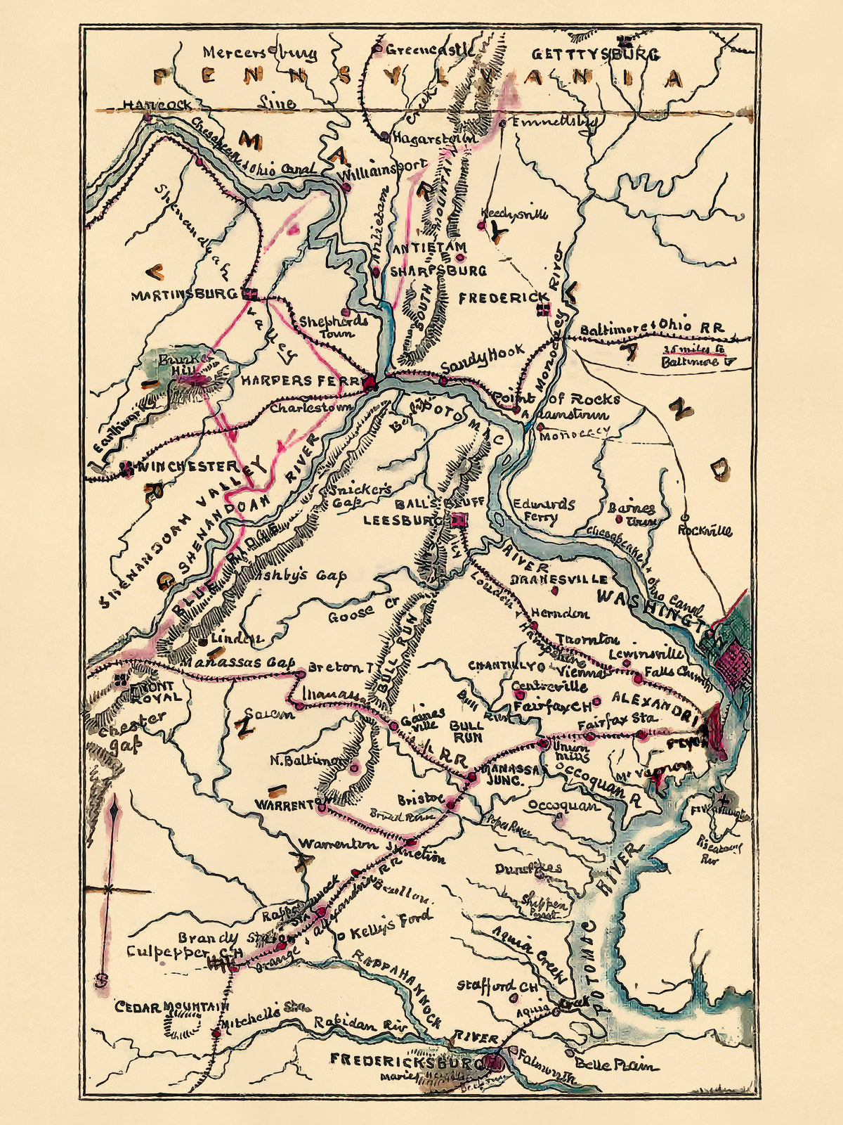 Map of the Potomac River 1861