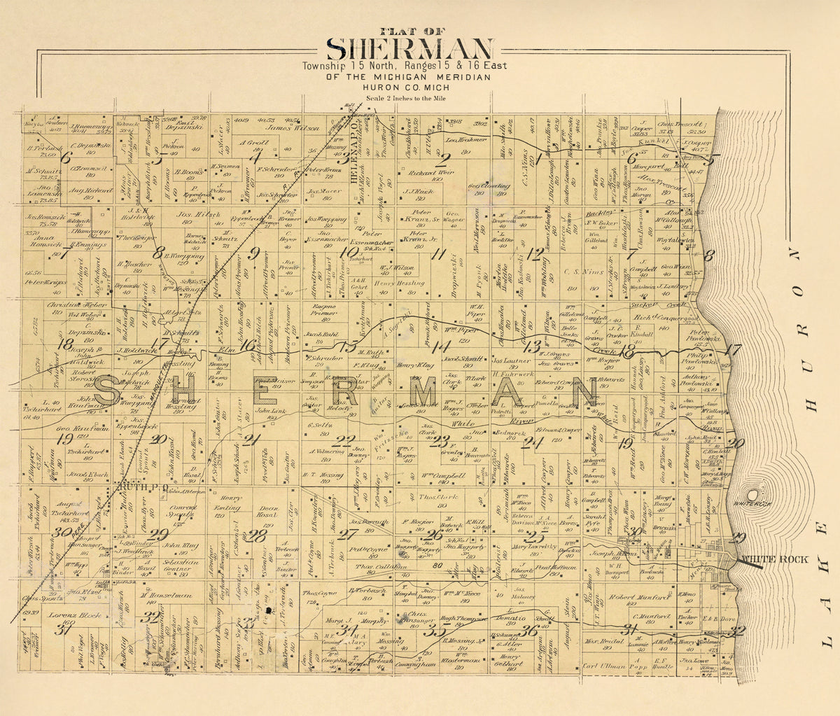 Sherman from Plat Book of Huron County, Michigan 1904