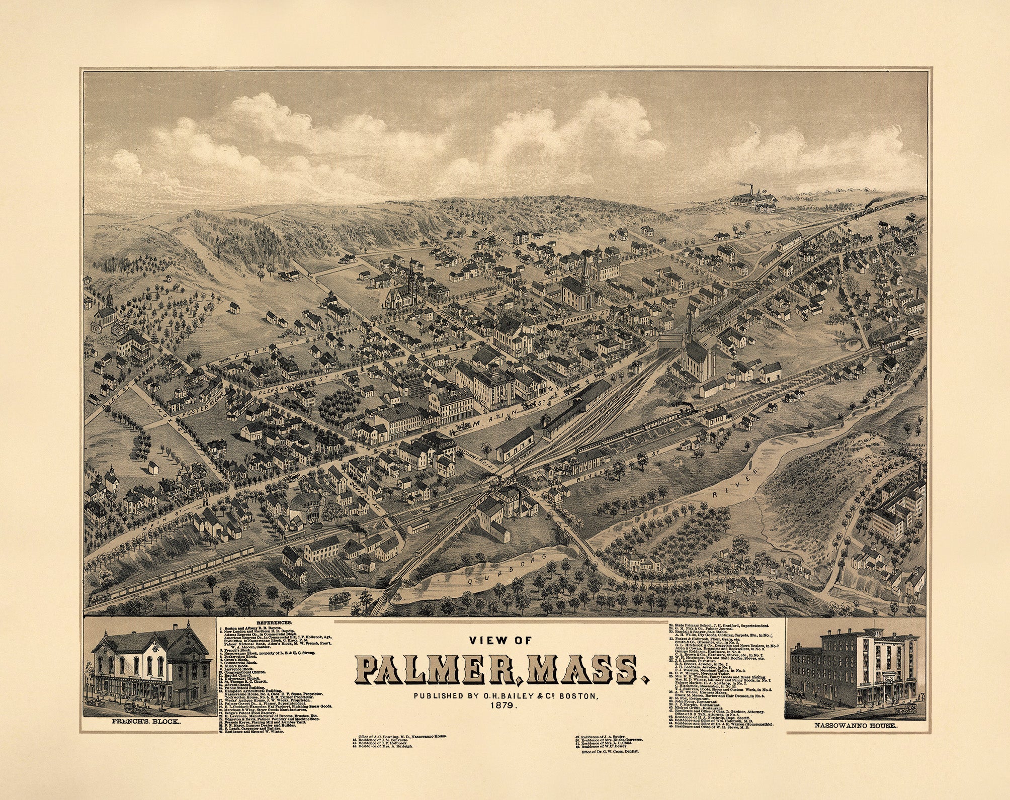 View of Palmer, Massachusetts 1879