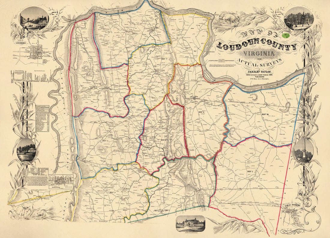 Map of Loudoun County, Virginia in 1854