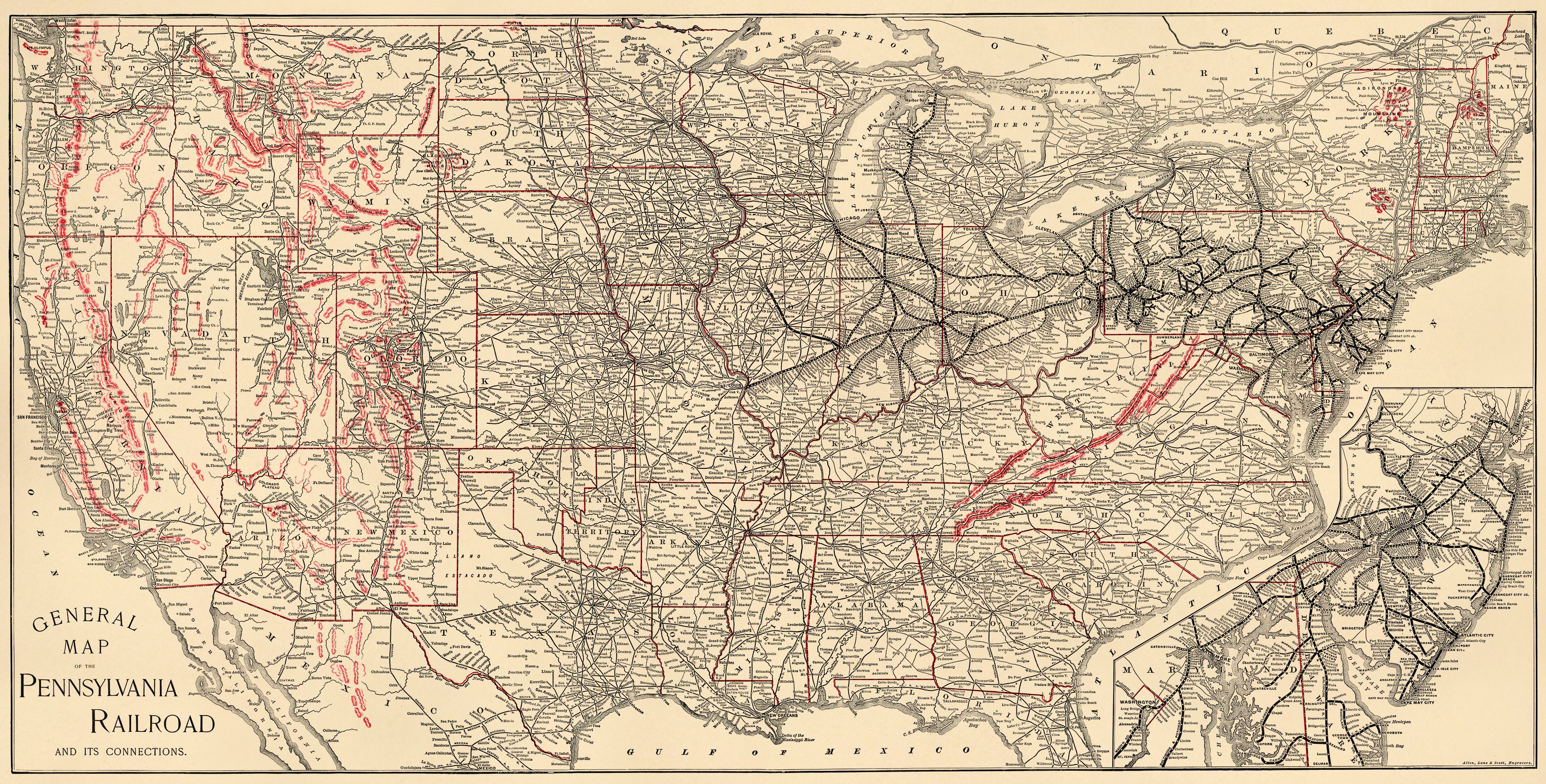 General Map of the Pennsylvania Railroad and Its Connections 1893