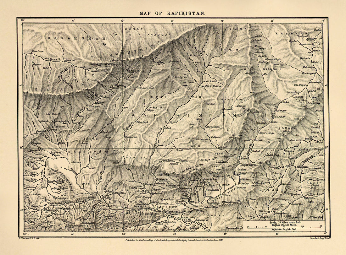 Map of Kafiristan 1881 by Relic Map Company