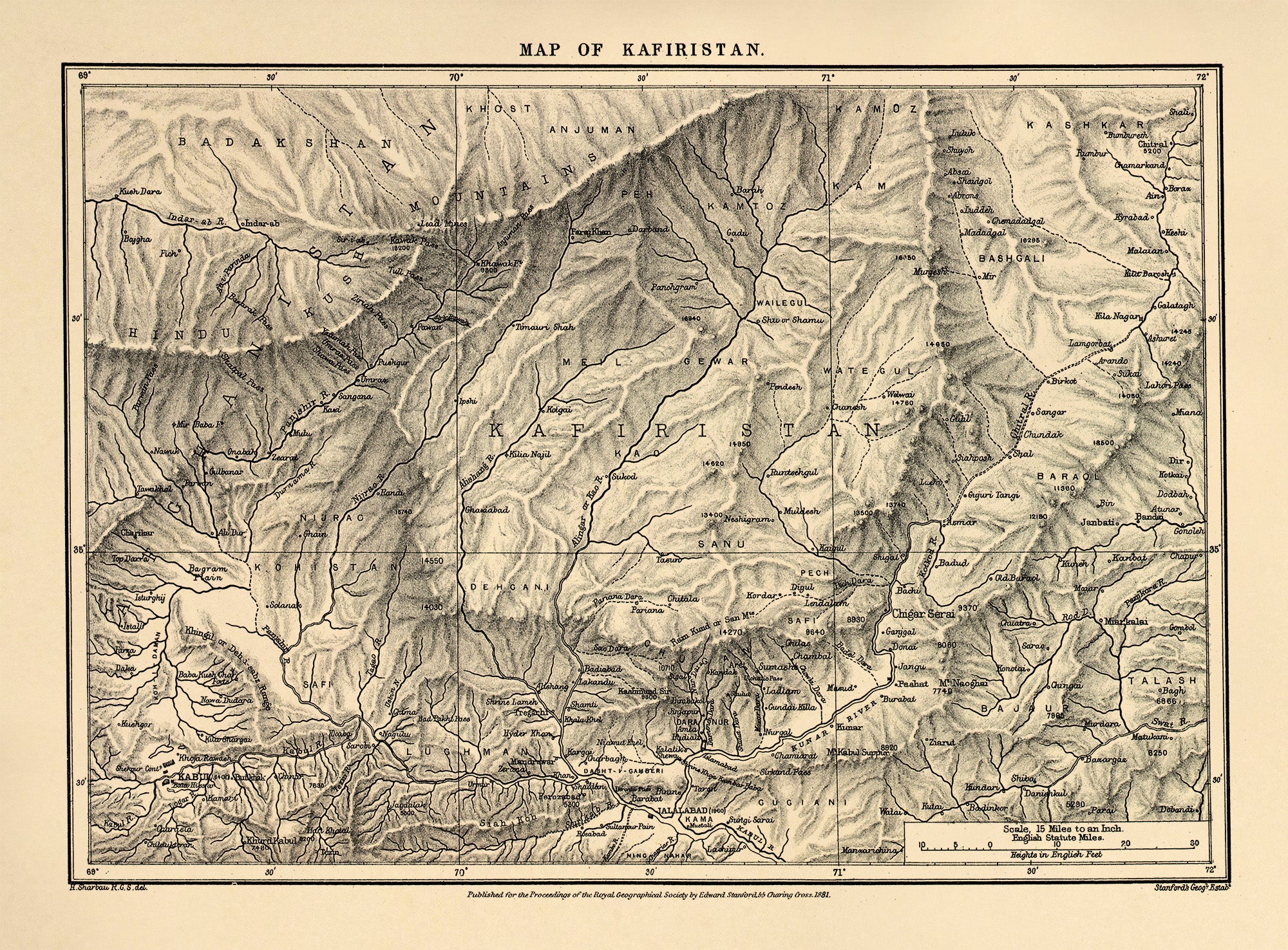Map of Kafiristan 1881 by Relic Map Company