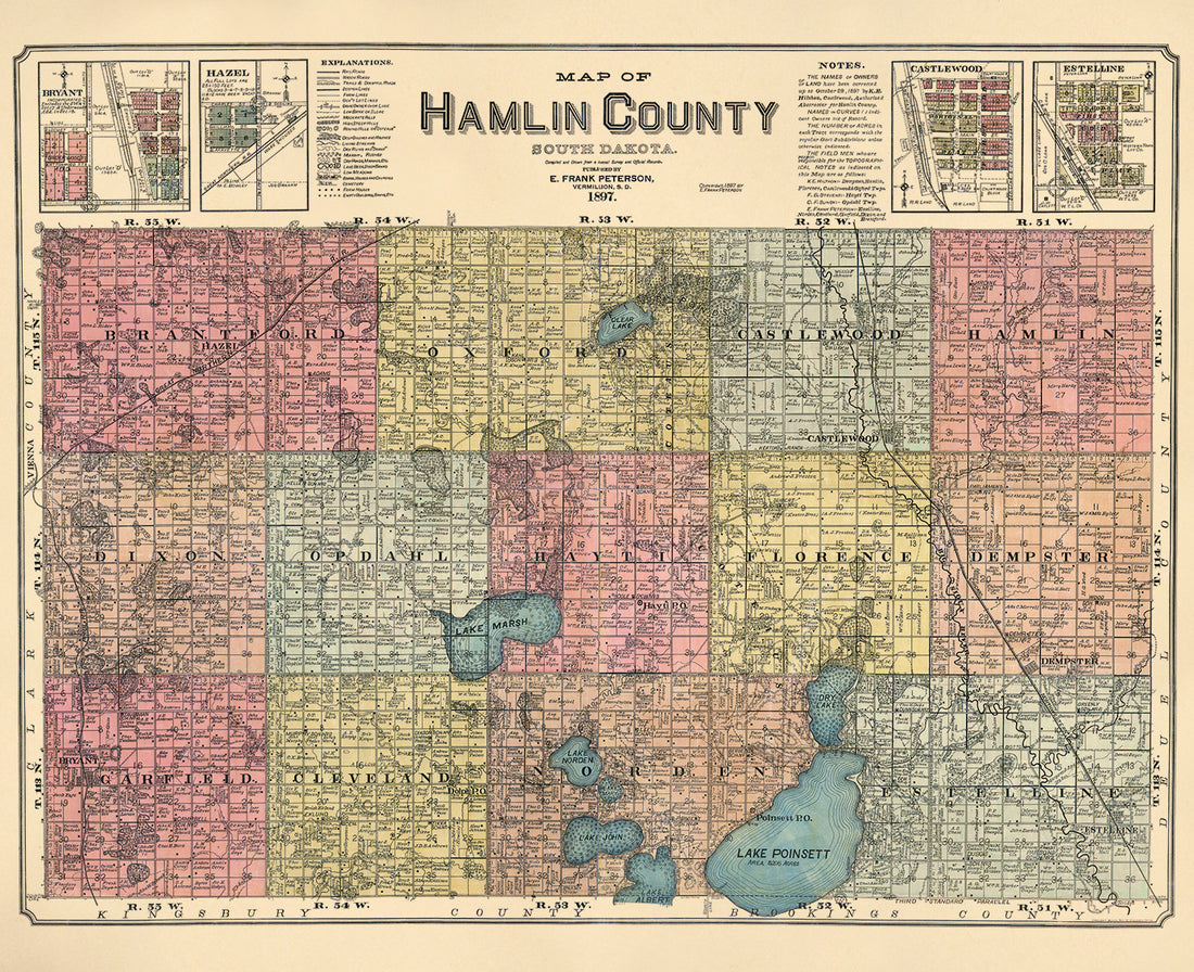Map of Hamlin County, South Dakota : Compiled and Drawn From a Special Survey and Official Records in 1897