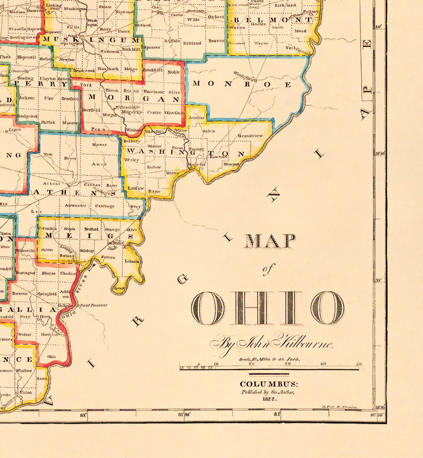 Map of Ohio 1822