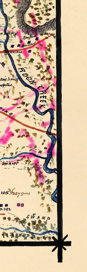 Battle of Gettysburg, Penna. Showing Positions Held 1st and 3rd July 1863 1862