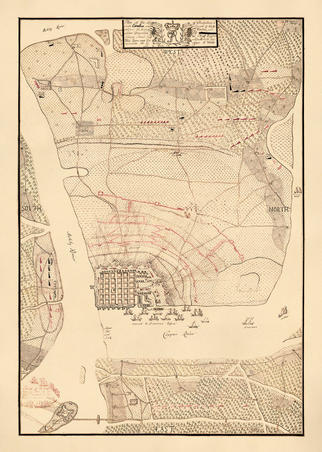 Plan of the siege of Charles Town in South Carolina