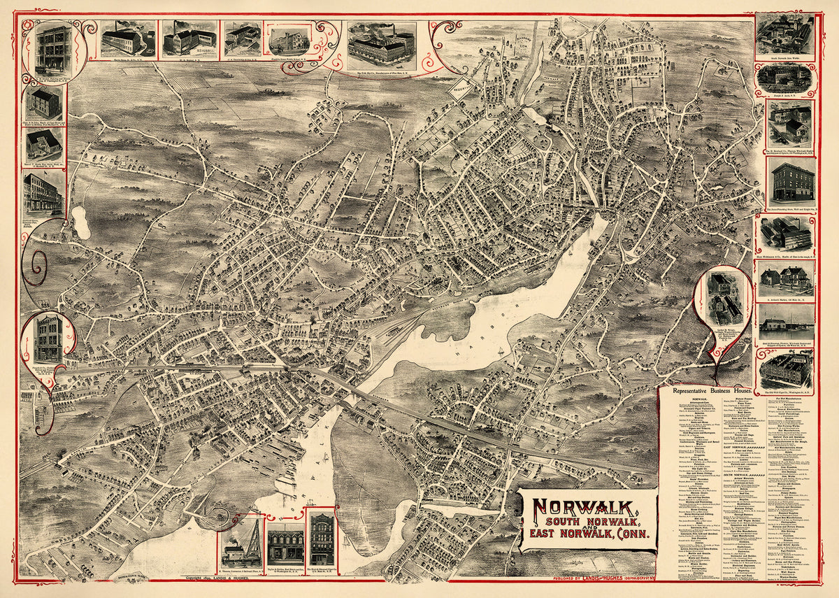 Norwalk, South Norwalk, and East Norwalk, Connecticut 1899 by Relic Map Company