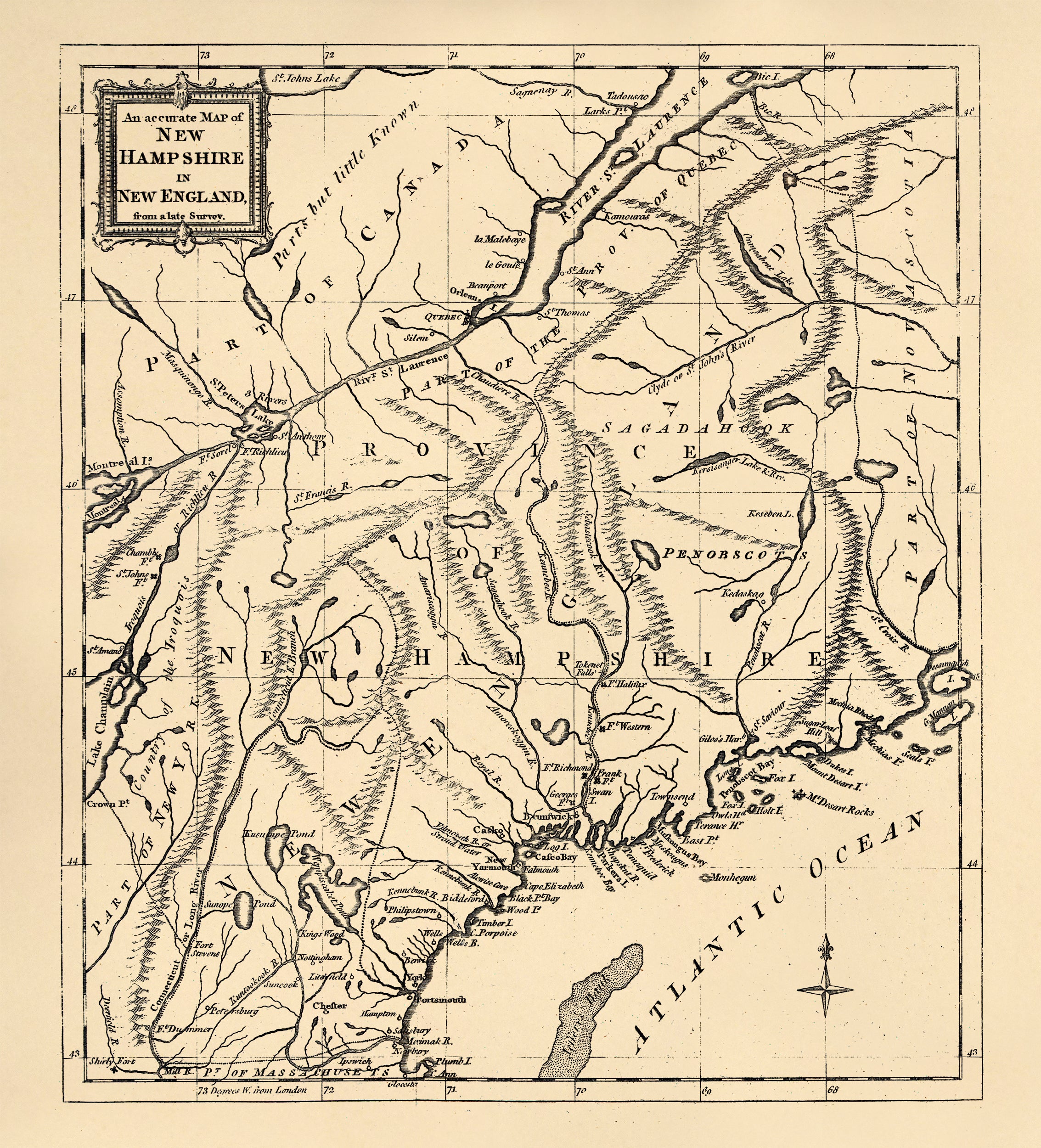 An Accurate Map of New Hampshire In New England, from a Late Survey 1781