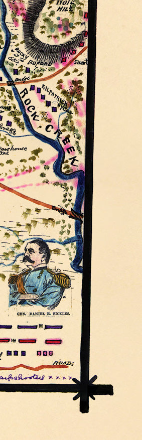 The Battle of Gettysburg Penna. Showing Positions Held July 2nd, 1863 in 07-02