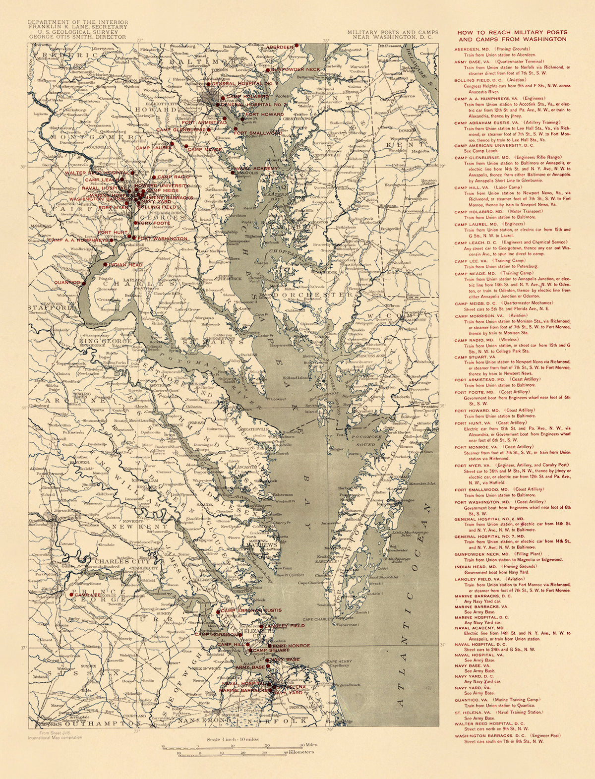 Military Posts and Camps Near Washington, D.C 1926 by Relic Map Company