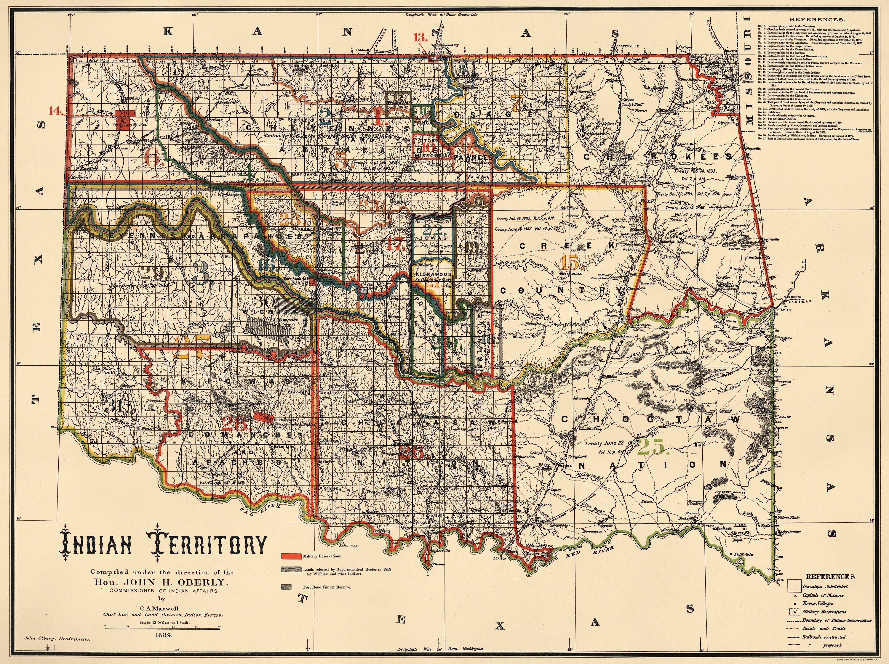 Indian Territory: Compiled Under the Direction of the Hon. John H. Oberly, Commissioner of Indian Affairs, by C.A. Maxwell 1889