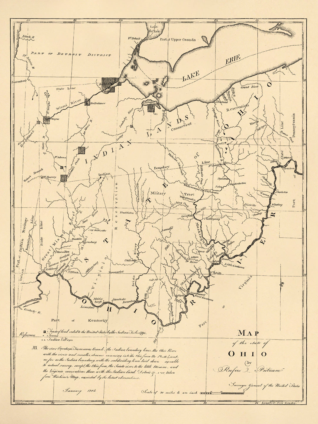 Map of the State of Ohio 1804 by Relic Map Company
