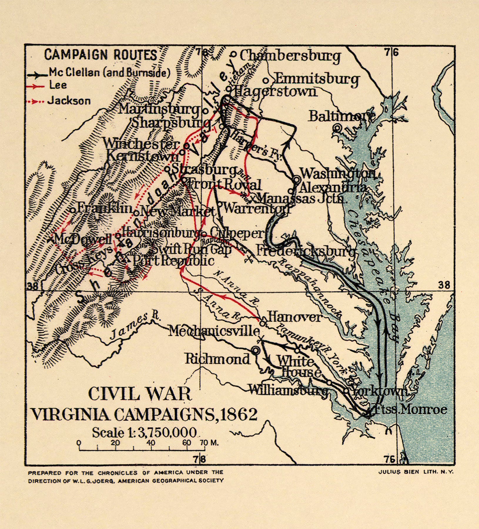 Civil War Virginia Campaigns, 1862 1921 by Relic Map Company