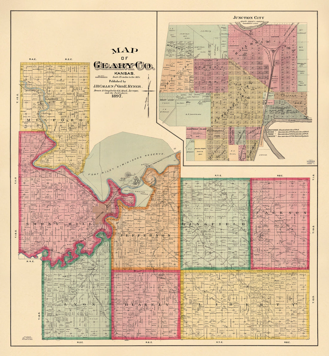 Map of Geary County, Kansas 1897