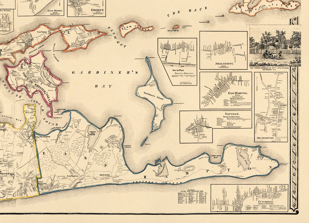 Map of Suffolk County, L.I., New York : from Actual Surveys 1858