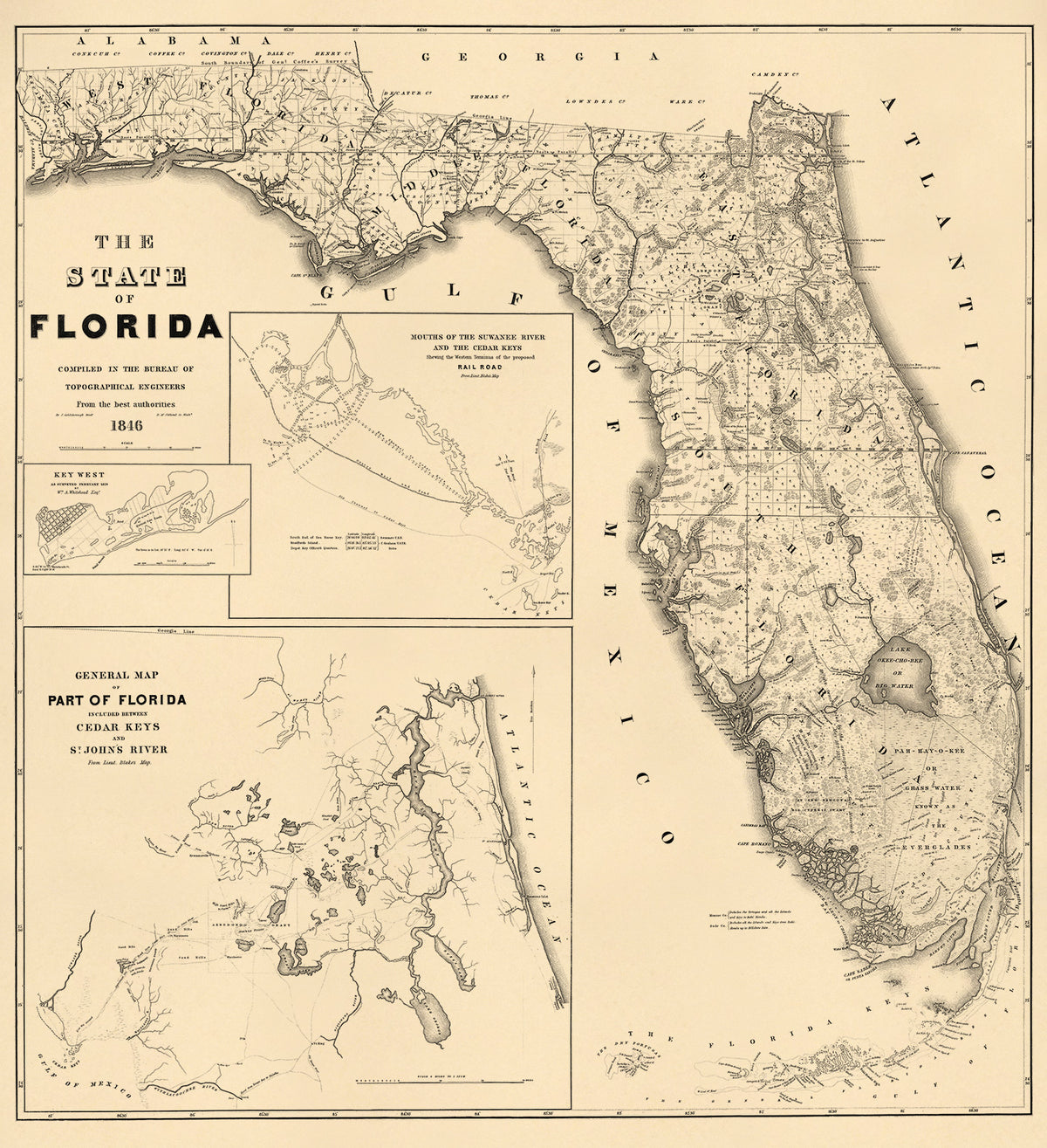 The State of Florida 1846 by Relic Map Company