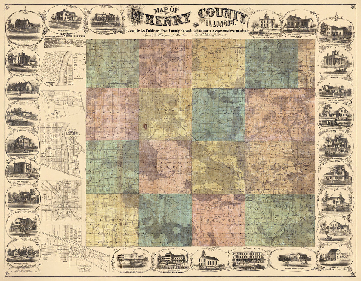 Map of McHenry County, Illinois 1862 by Relic Map Company