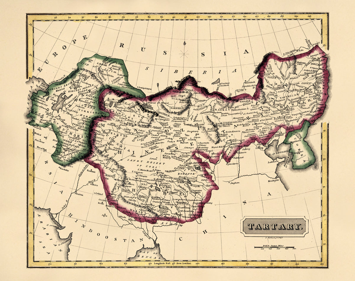Tartary from a New and Elegant General Atlas, Containing Maps of Each of the United States. 1817