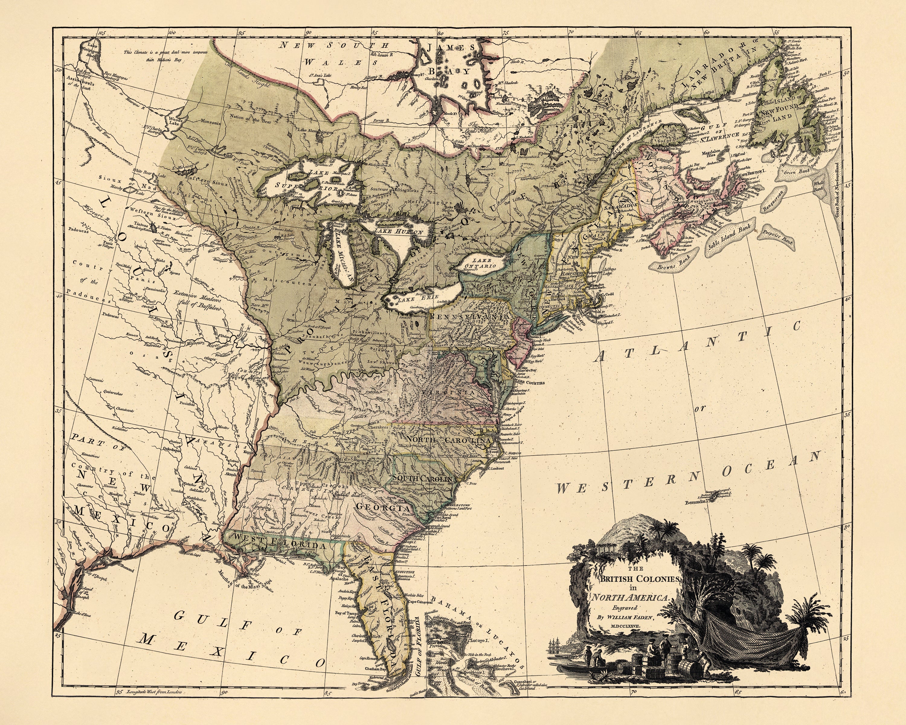 The British Colonies In North America from the North American Atlas, Selected from the Most Authentic Maps, Charts, Plans, &c. Hitherto Published. 1777