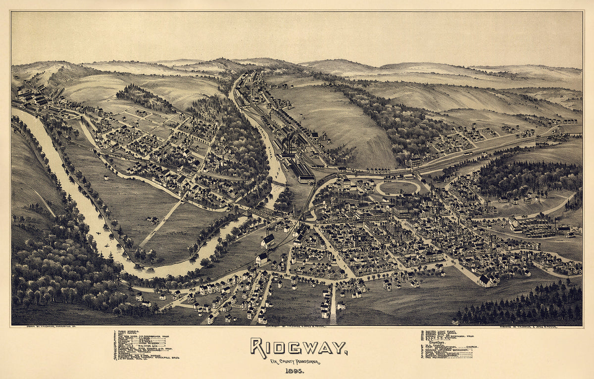 Ridgway, Elk County, Pennsylvania, 1895 by Relic Map Company