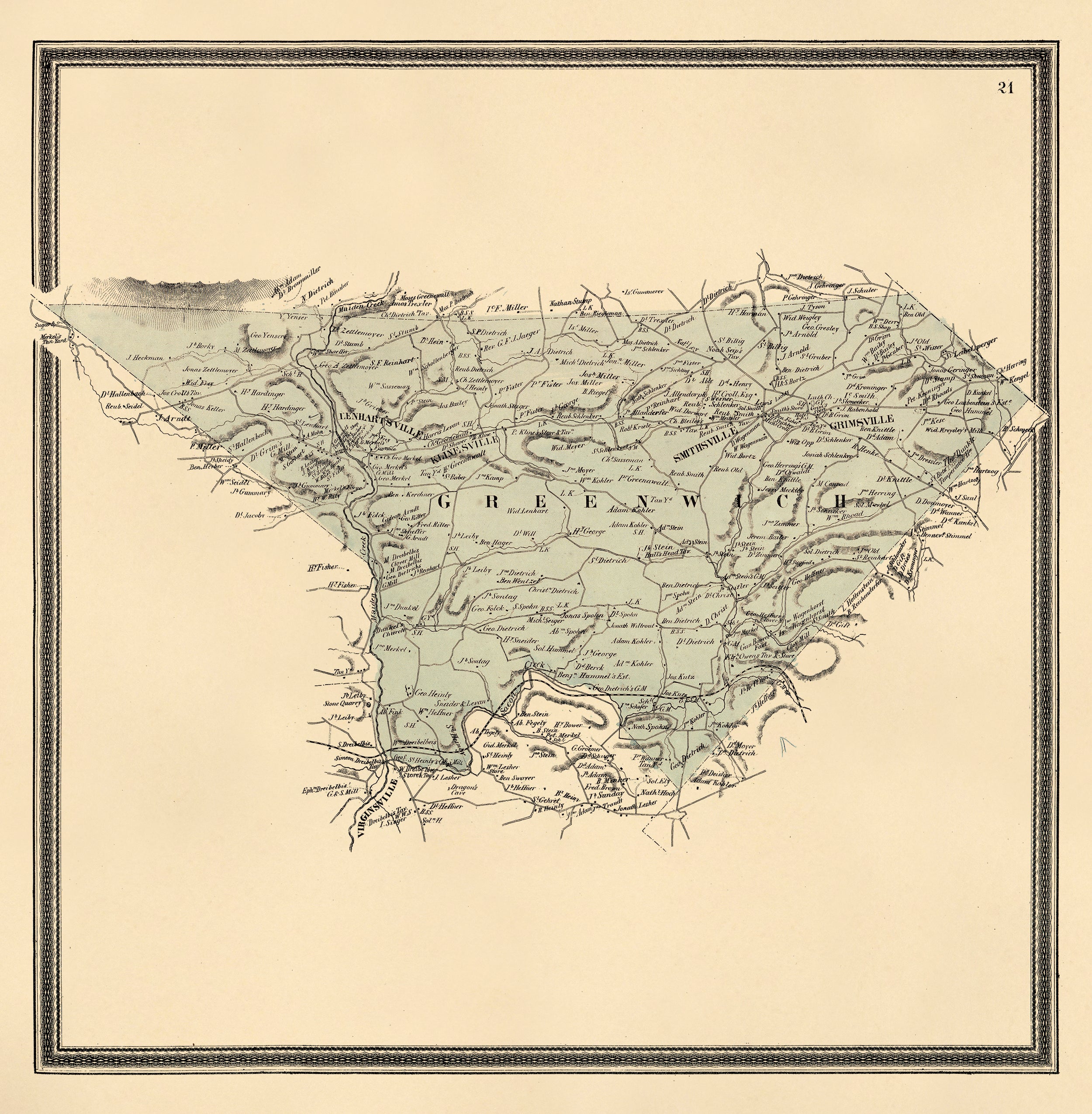 Greenwich Township from Berks County 1862