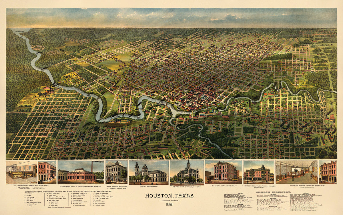 Houston, Texas 1891 by Relic Map Company