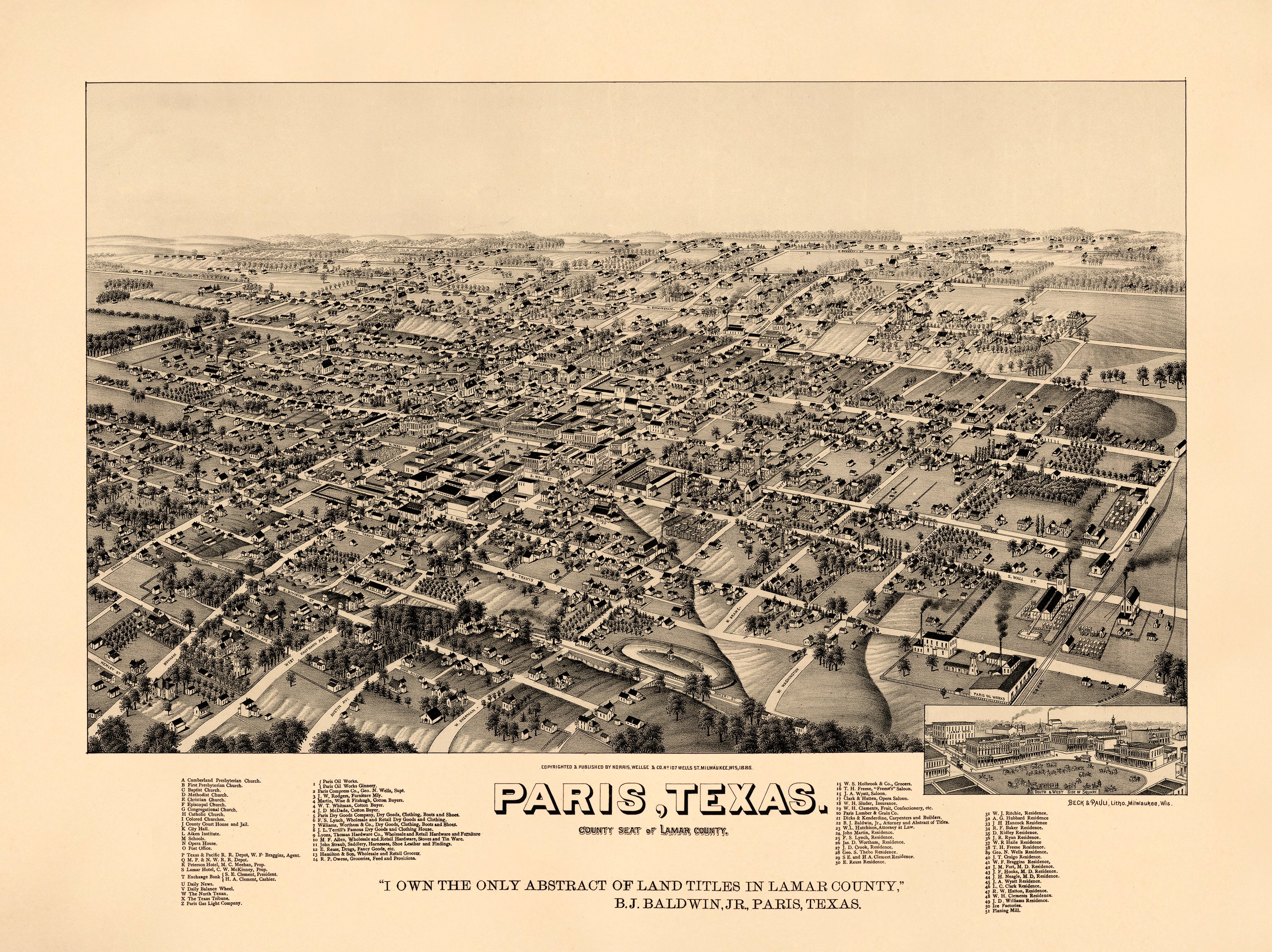 Paris, Texas, County Seat of Lamar County 1885