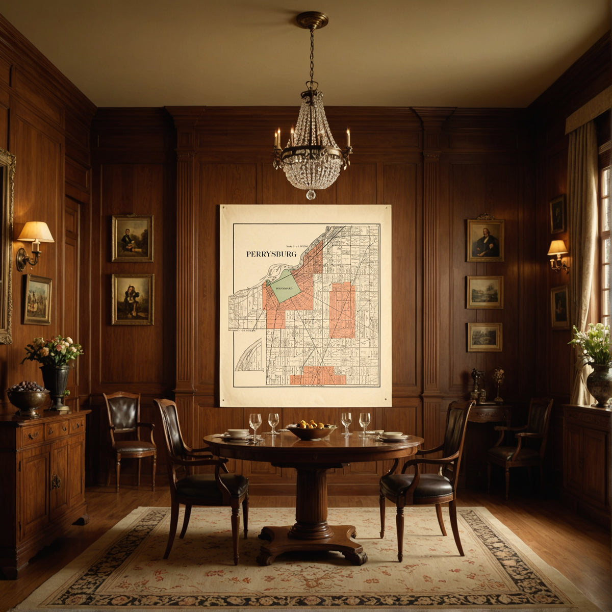 Mockup for Perrysburg from an Atlas of Wood County, Ohio 1912
