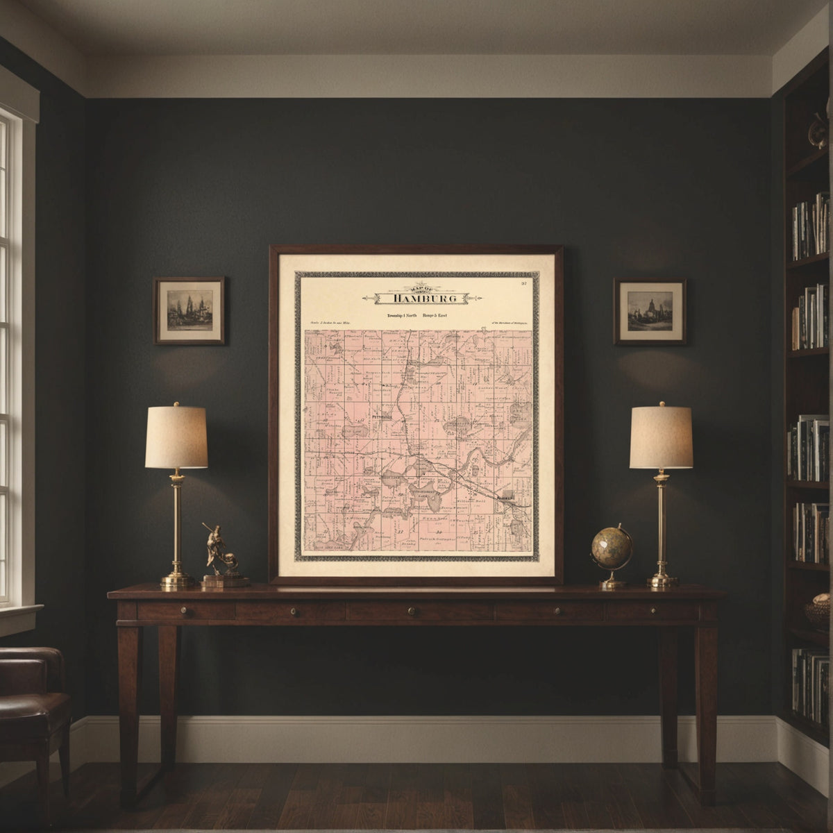 Mockup for Hamburg from Standard Atlas of Livingston County, Michigan : Including a Plat Book of the Villages, Cities and Townships of the County, Map of the State, United States and World, Farmers Directory, Reference Business … 1895