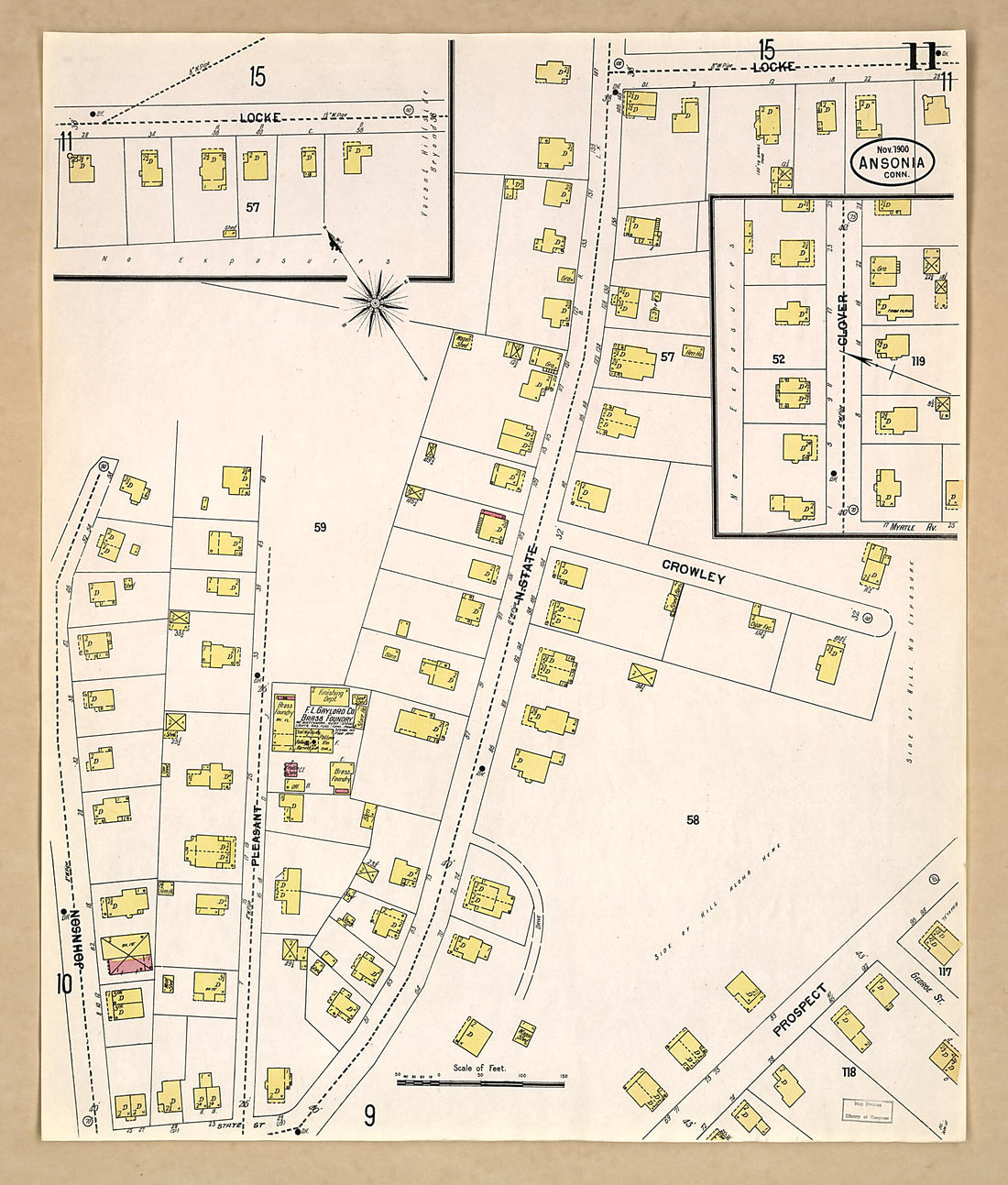 This old map of Ansonia, New Haven County, Connecticut was created by Sanborn Map Company in 1900