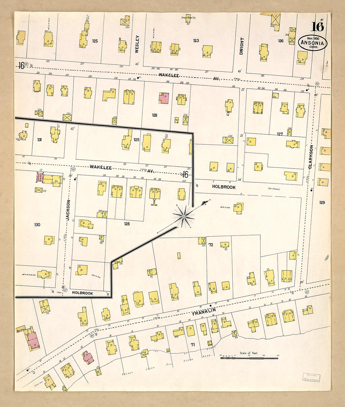 This old map of Ansonia, New Haven County, Connecticut was created by Sanborn Map Company in 1900