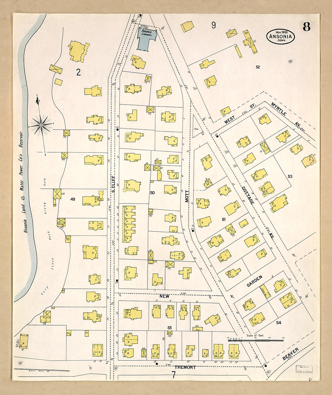 This old map of Ansonia, New Haven County, Connecticut was created by Sanborn Map Company in 1900