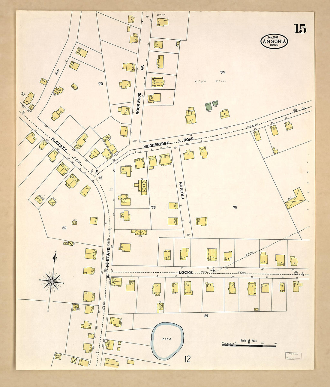 This old map of Ansonia, New Haven County, Connecticut was created by Sanborn Map Company in 1906