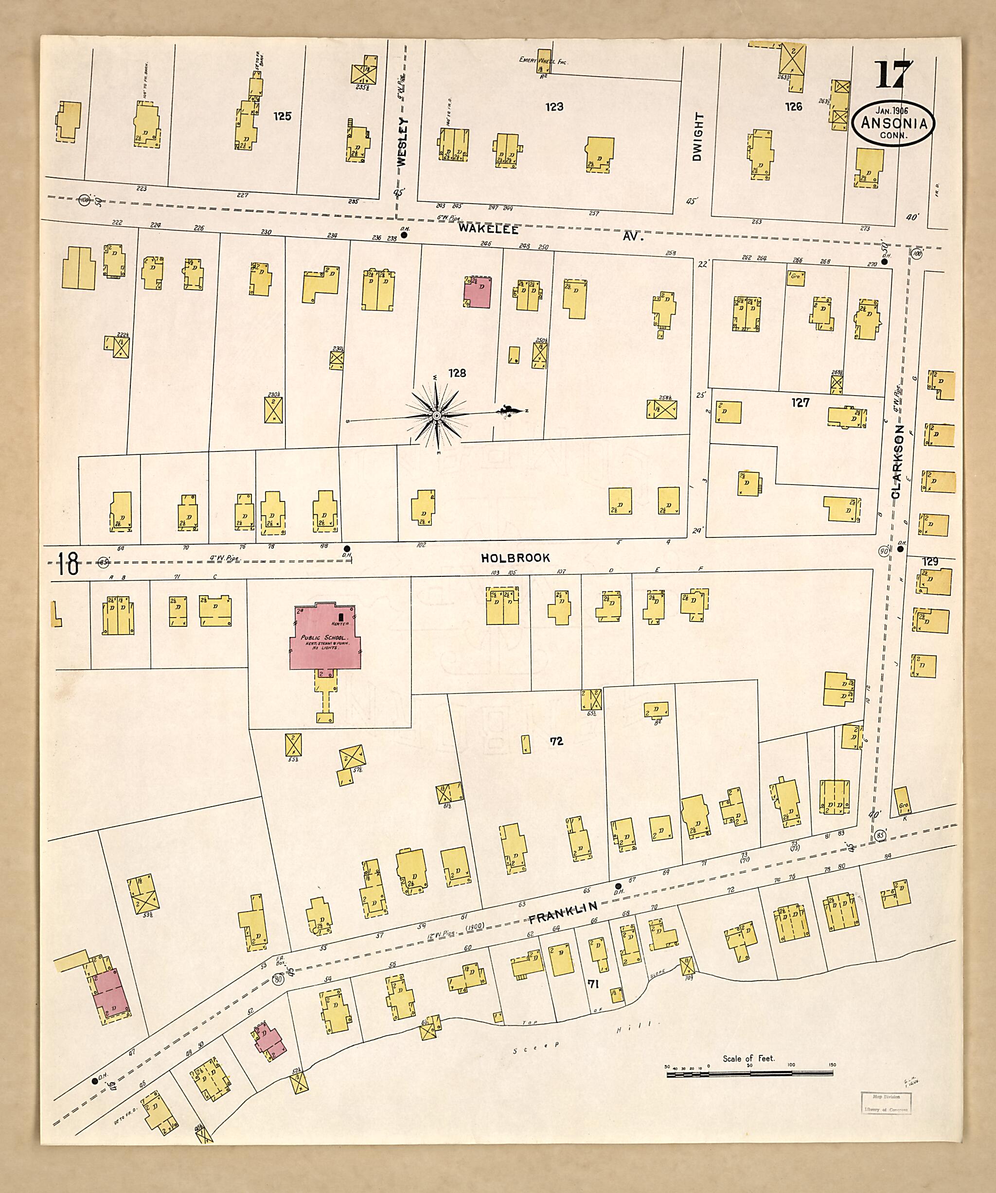 This old map of Ansonia, New Haven County, Connecticut was created by Sanborn Map Company in 1906