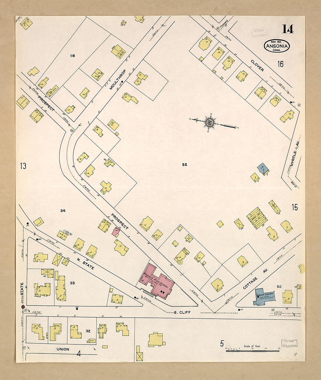 This old map of Ansonia, New Haven County, Connecticut was created by Sanborn Map Company in 1911