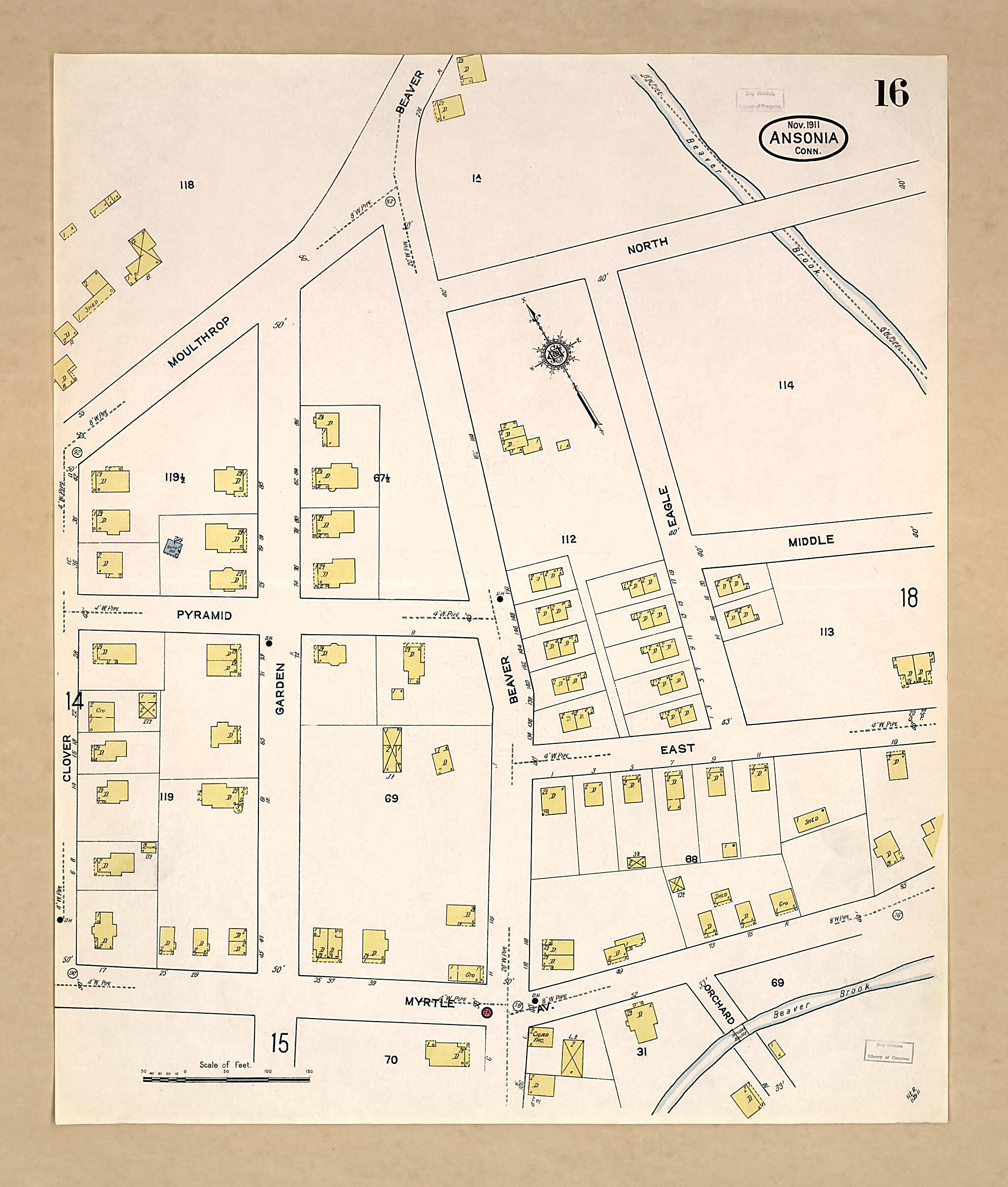 This old map of Ansonia, New Haven County, Connecticut was created by Sanborn Map Company in 1911