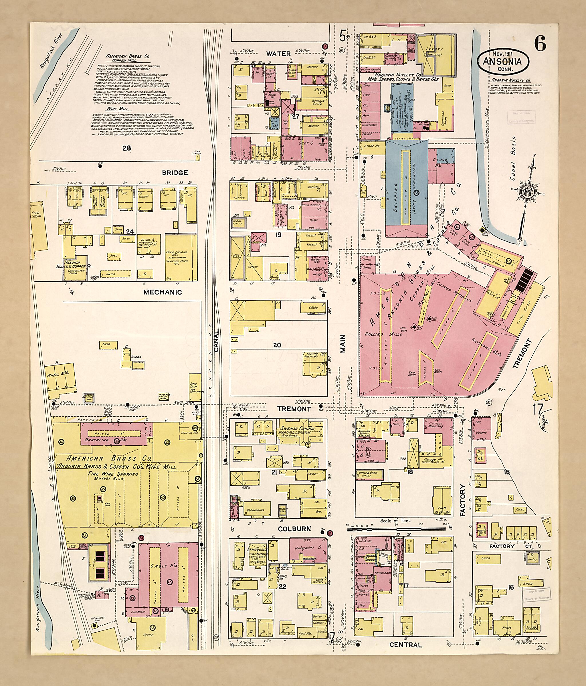 This old map of Ansonia, New Haven County, Connecticut was created by Sanborn Map Company in 1911