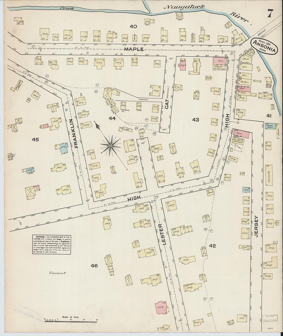 This old map of Ansonia, New Haven County, Connecticut was created by Sanborn Map Company in 1884
