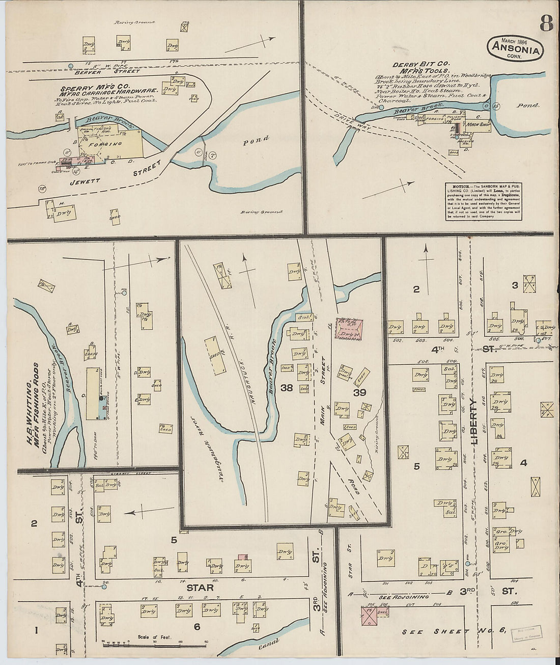 This old map of Ansonia, New Haven County, Connecticut was created by Sanborn Map Company in 1884