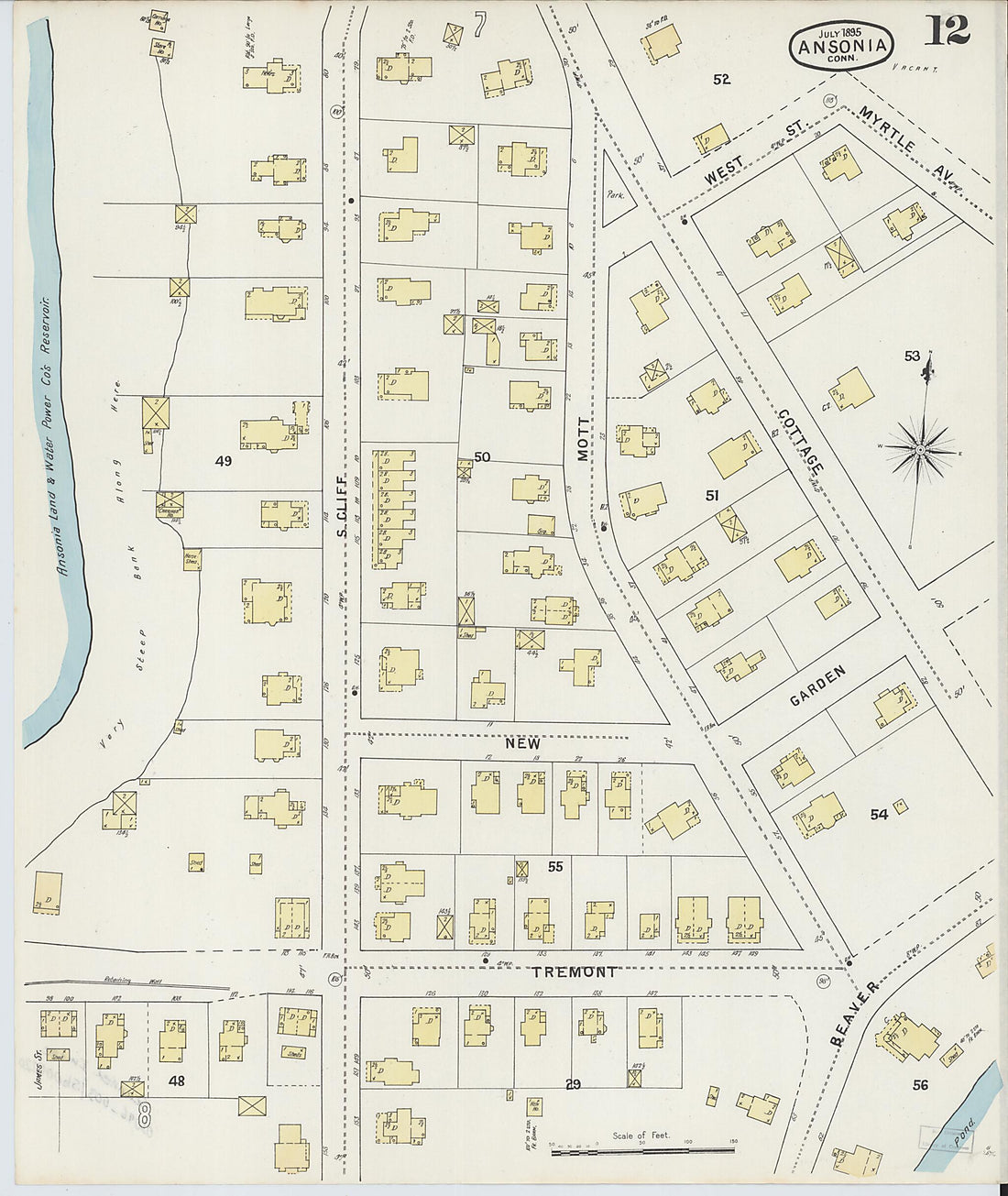 This old map of Ansonia, New Haven County, Connecticut was created by Sanborn Map Company in 1895
