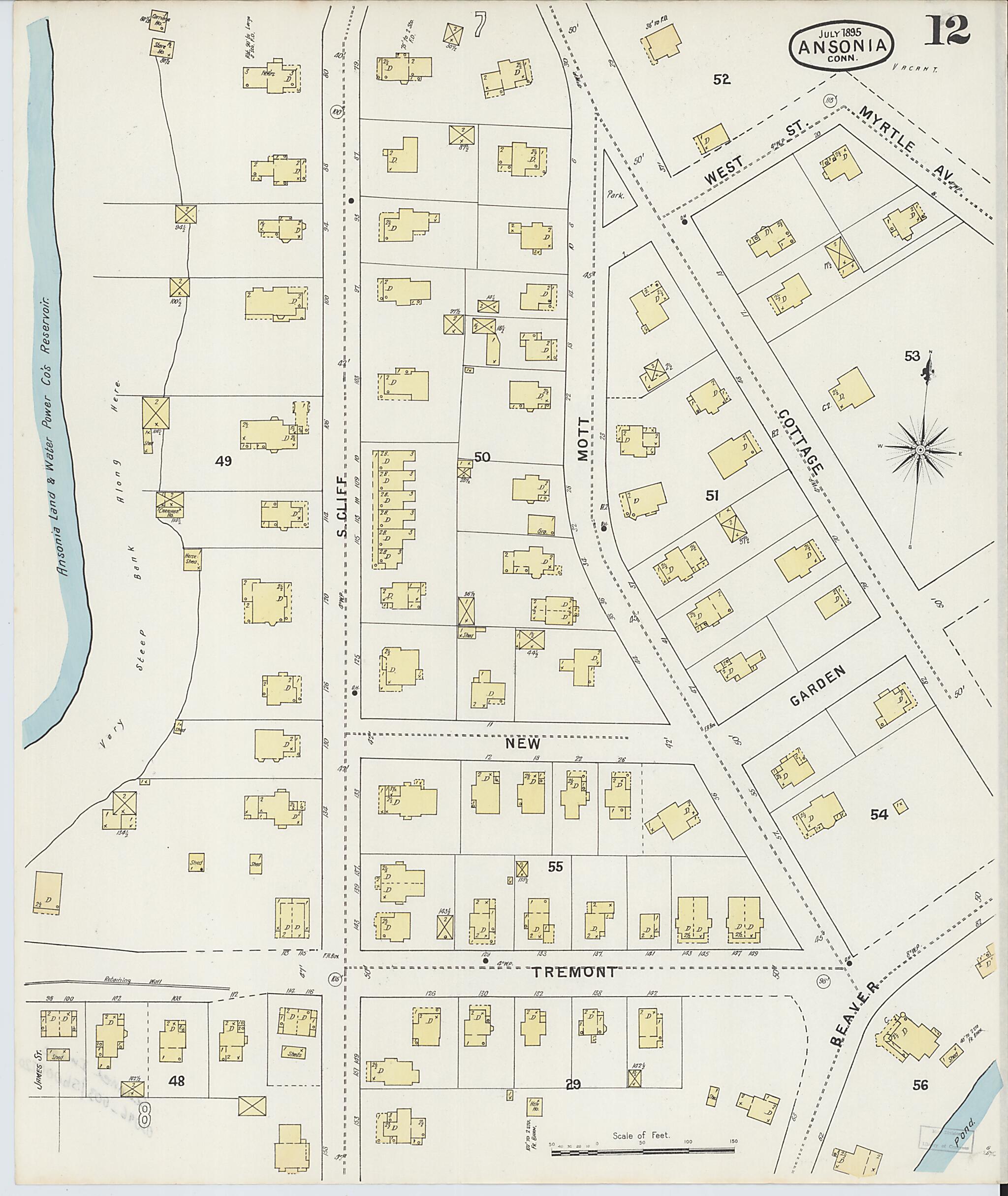 This old map of Ansonia, New Haven County, Connecticut was created by Sanborn Map Company in 1895