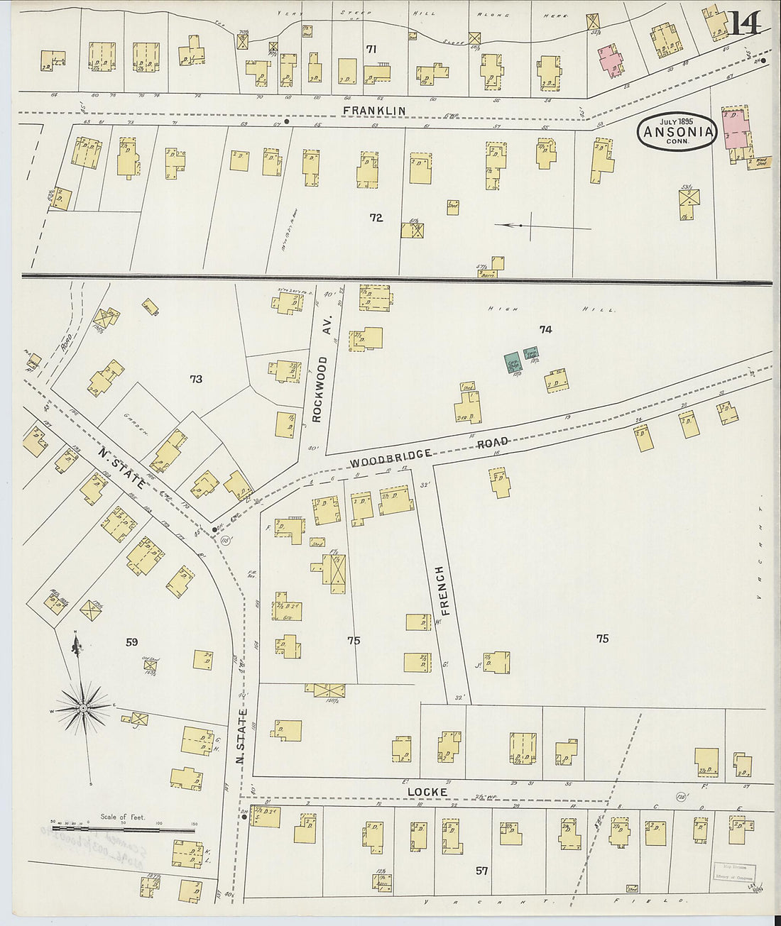 This old map of Ansonia, New Haven County, Connecticut was created by Sanborn Map Company in 1895