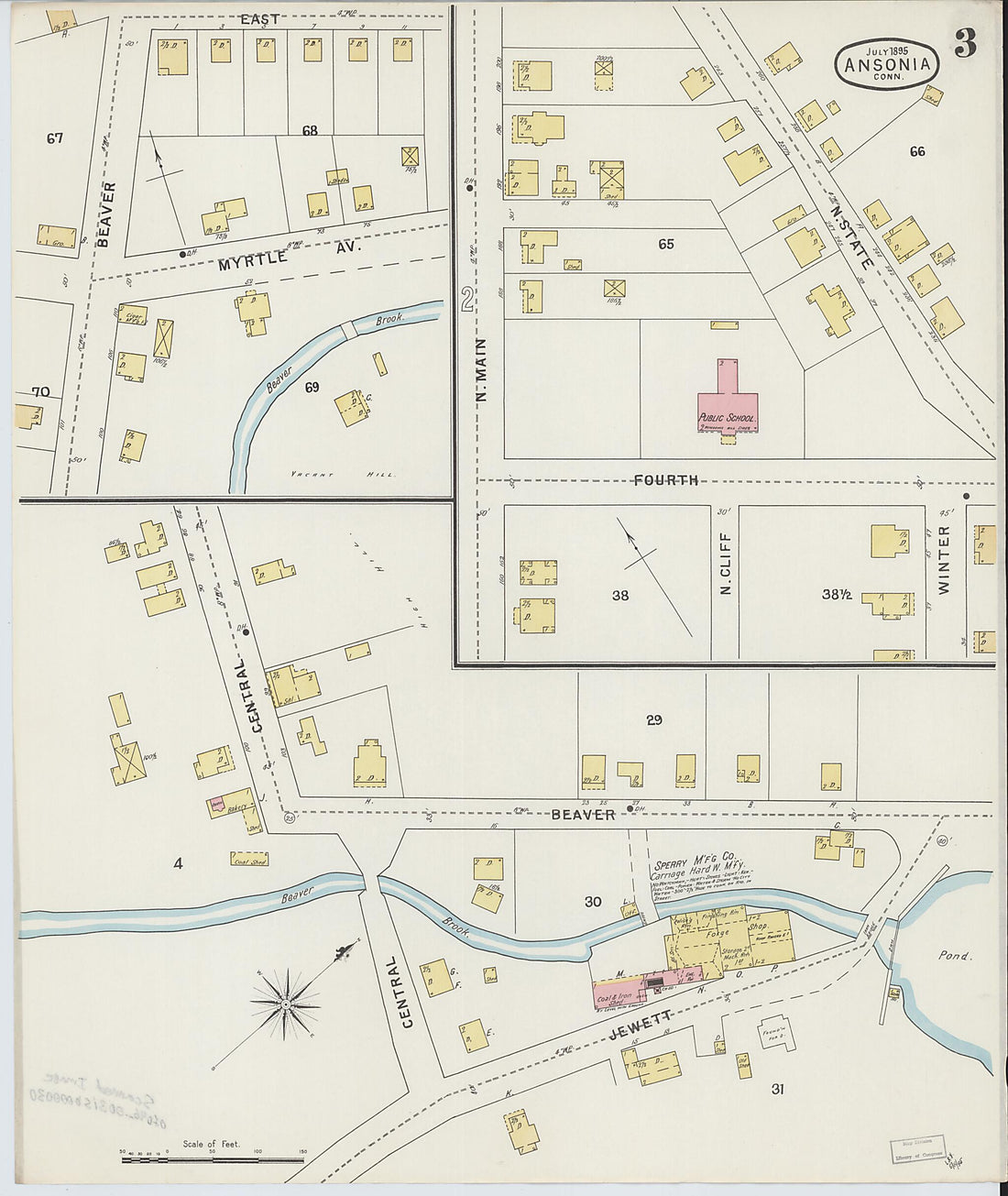 This old map of Ansonia, New Haven County, Connecticut was created by Sanborn Map Company in 1895