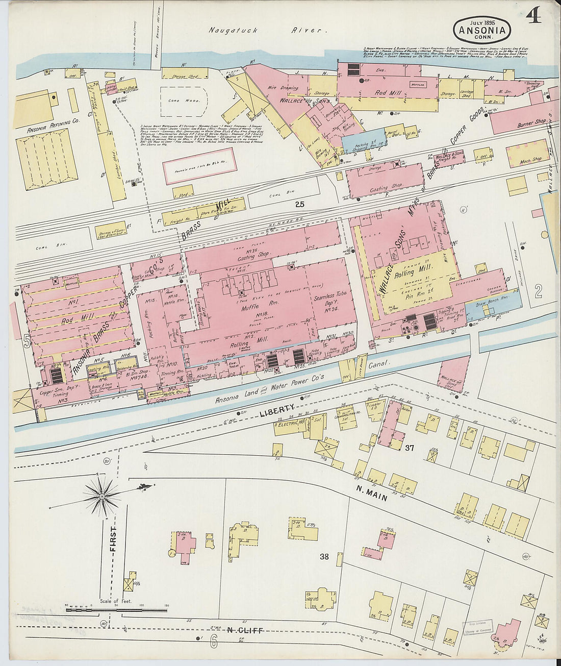 This old map of Ansonia, New Haven County, Connecticut was created by Sanborn Map Company in 1895