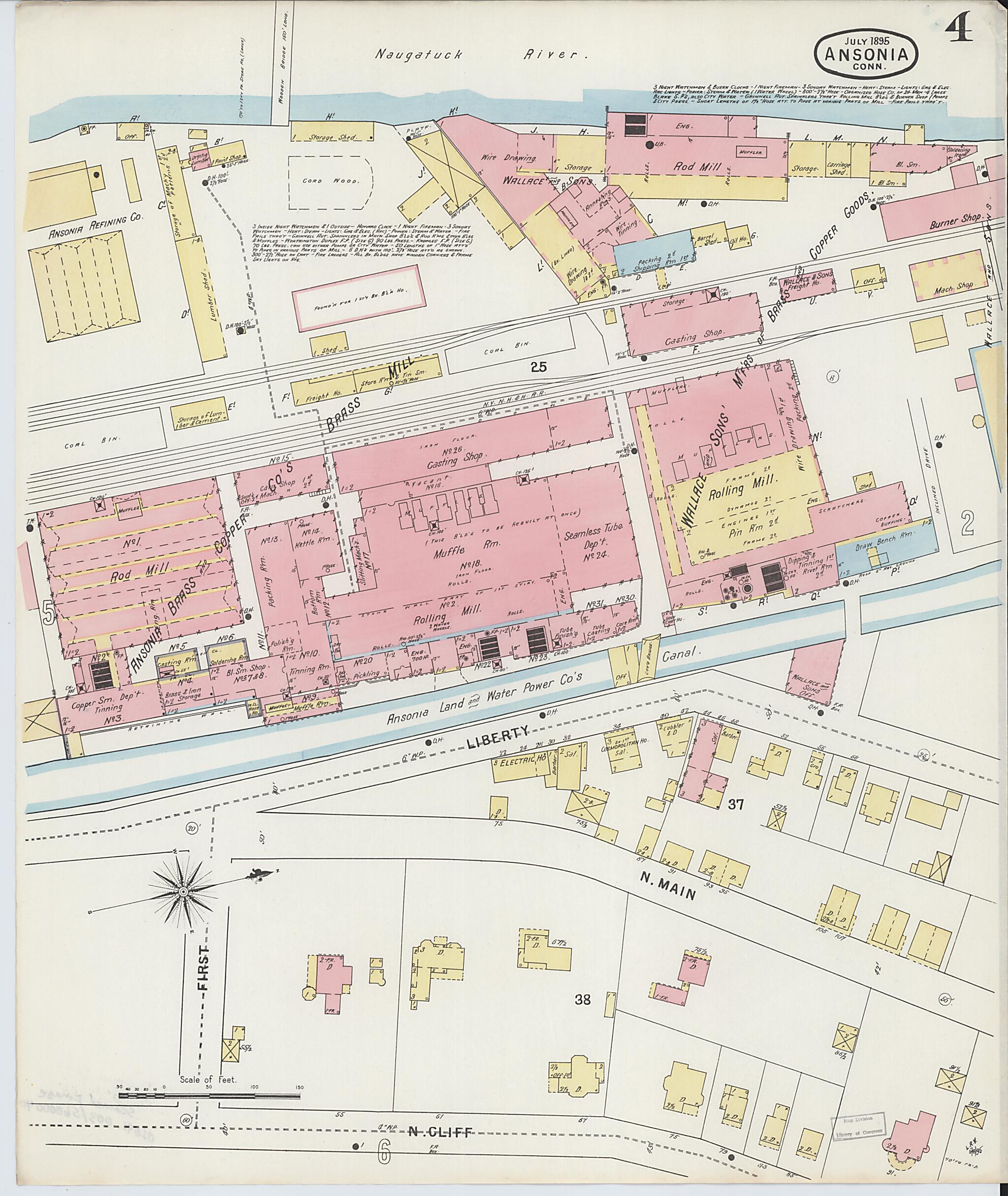 This old map of Ansonia, New Haven County, Connecticut was created by Sanborn Map Company in 1895