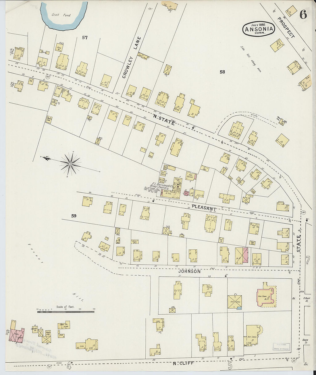 This old map of Ansonia, New Haven County, Connecticut was created by Sanborn Map Company in 1895