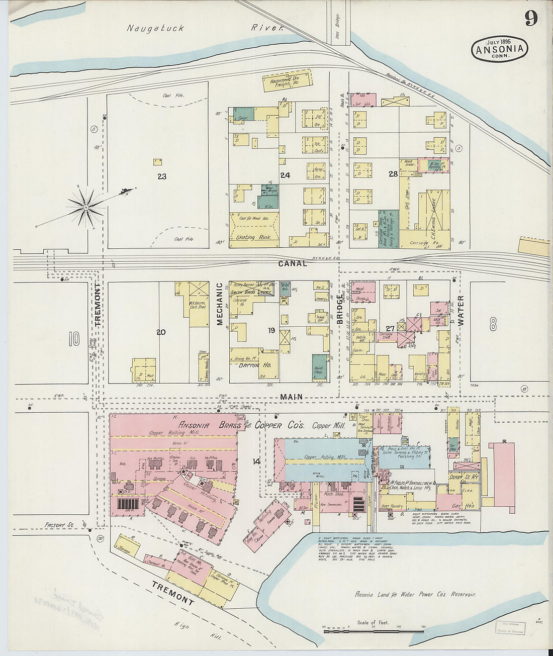 This old map of Ansonia, New Haven County, Connecticut was created by Sanborn Map Company in 1895