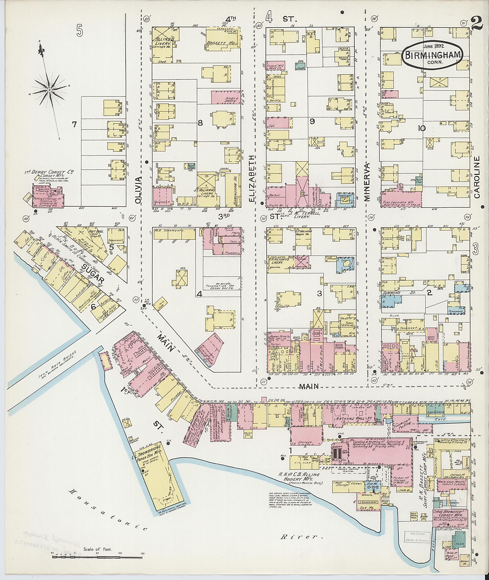 This old map of Shelton, New Haven County, Connecticut was created by Sanborn Map Company in 1892